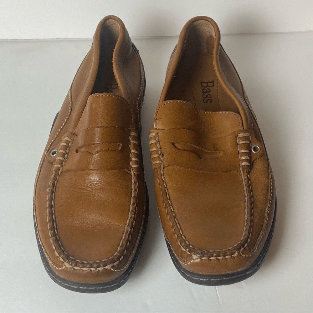 G.H. Bass Marlon Mens Leather Penny Loafers Shoes Tan Brown Size 8 M